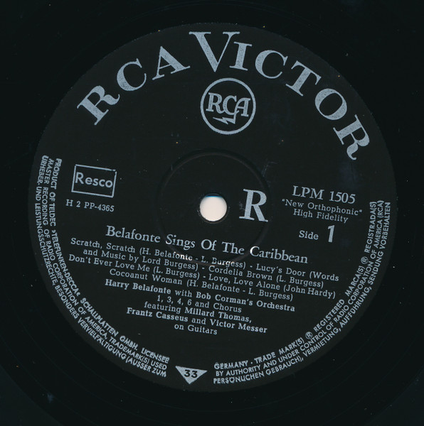Harry Belafonte - Belafonte Sings Of The Caribbean | RCA Victor (LPM-1505) - 3 Harry Belafonte - Belafonte Sings Of The Caribbean | RCA Victor (LPM-1505) - 3
