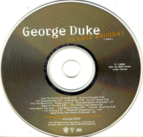 George Duke - Is Love Enough? | Warner Bros. Records (9 46494-2) - 3