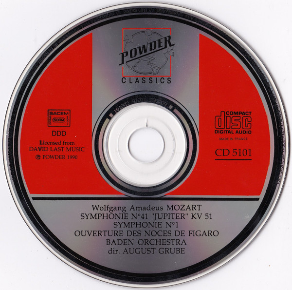 Wolfgang Amadeus Mozart - Symphonie Nº 41 "Jupiter" KV 51 / Symphonie Nº 1 / Ouverture Des Noces De Figaro | Powder (CD 5101) - 3 Wolfgang Amadeus Mozart - Symphonie Nº 41 "Jupiter" KV 51 / Symphonie Nº 1 / Ouverture Des Noces De Figaro | Powder (CD 5101) - 3