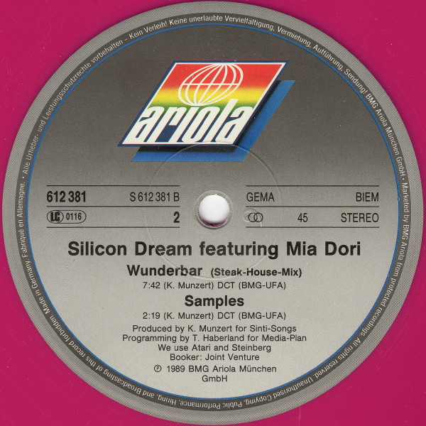 Silicon Dream Featuring Mia Dori - Wunderbar | Ariola (612 381) - 4