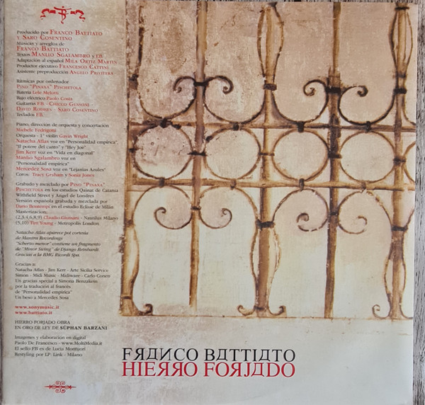 Franco Battiato - Hierro Forjado | Sony Music (19439973991) - 4 Franco Battiato - Hierro Forjado | Sony Music (19439973991) - 4