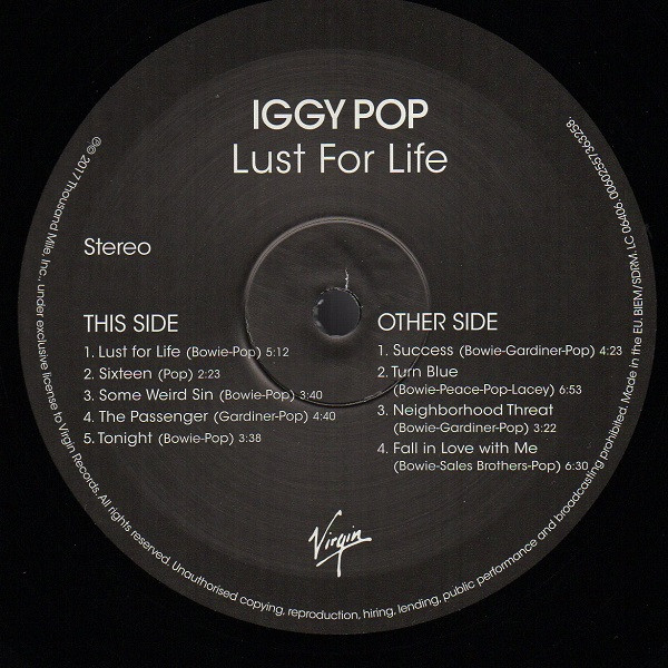Iggy Pop - Lust For Life | Virgin (B0026275-01) - 3 Iggy Pop - Lust For Life | Virgin (B0026275-01) - 3