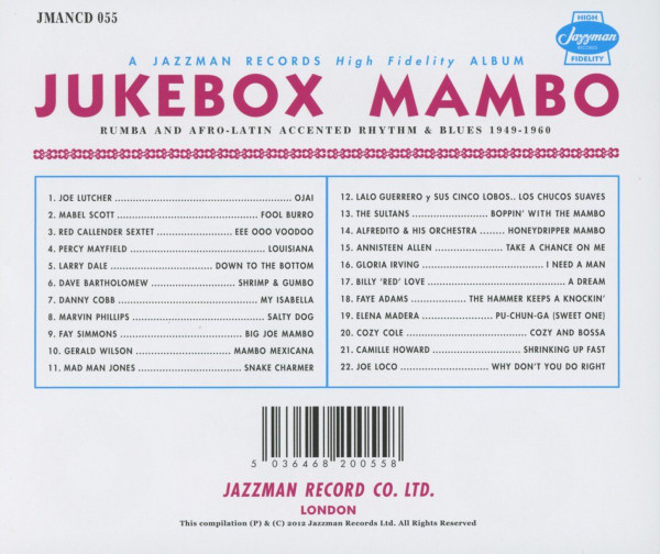 Various - Jukebox Mambo (Rumba And Afro-Latin Accented Rhythm & Blues 1949-1960) | Jazzman (JMANCD 055) - 2 Various - Jukebox Mambo (Rumba And Afro-Latin Accented Rhythm & Blues 1949-1960) | Jazzman (JMANCD 055) - 2
