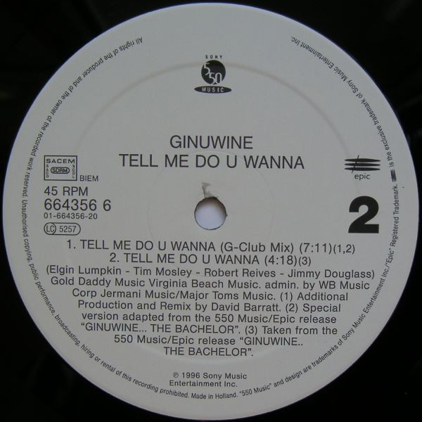 Ginuwine - Tell Me Do U Wanna | 550 Music (FFM 664356 6) - 4