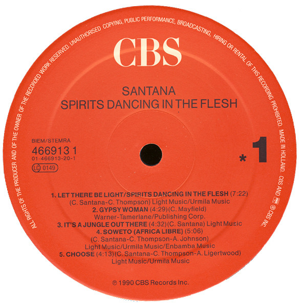 Santana - Spirits Dancing In The Flesh | CBS (466913 1) - 4 Santana - Spirits Dancing In The Flesh | CBS (466913 1) - 4