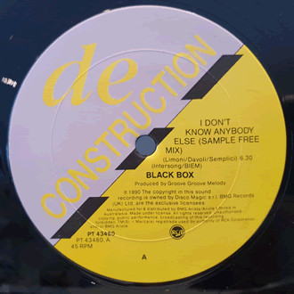 Black Box - I Don't Know Anybody Else | BMG Arista / Ariola Limited (PT 43480) - 2