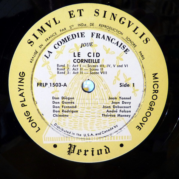 Comédie-Française - Le Cid De Corneille | Period Records (FRLP 1503) - 4 Comédie-Française - Le Cid De Corneille | Period Records (FRLP 1503) - 4