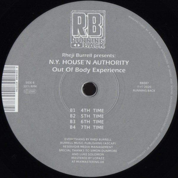 Rheji Burrell Presents: N.Y. House'n Authority - Out Of Body Experience | Running Back (RB087) - 2 Rheji Burrell Presents: N.Y. House'n Authority - Out Of Body Experience | Running Back (RB087) - 2