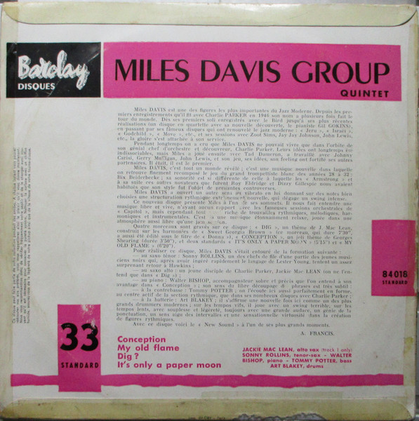 Miles Davis - Miles Davis Group / Quintet | Barclay (84018) - 2