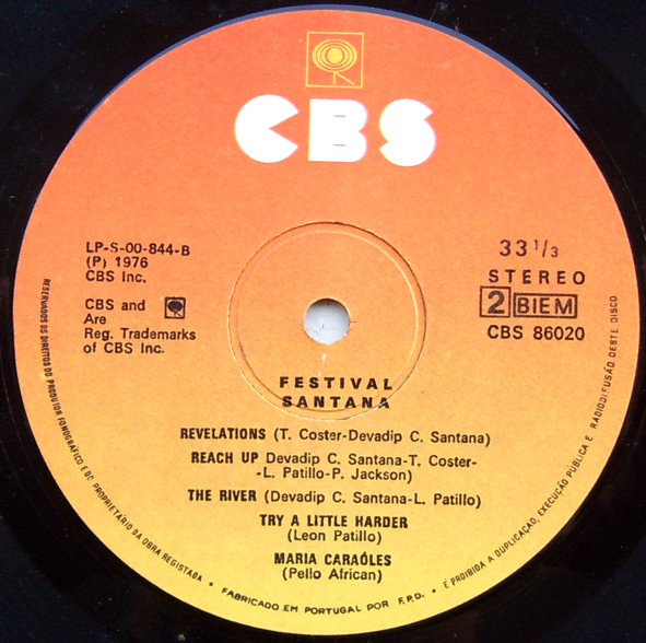 Santana - Festival | CBS (CBS 86020) - 4
