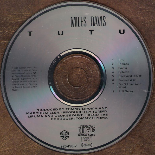 Miles Davis - Tutu | Warner Bros. Records (925 490-2) - 3