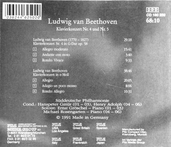 Ludwig van Beethoven - Klavierkonzert Nr. 4 Und Nr. 5 | Pilz (160 250) - 2