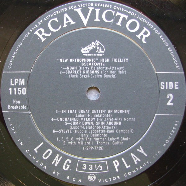 Harry Belafonte - Belafonte | RCA Victor (LPM-1150) - 4 Harry Belafonte - Belafonte | RCA Victor (LPM-1150) - 4