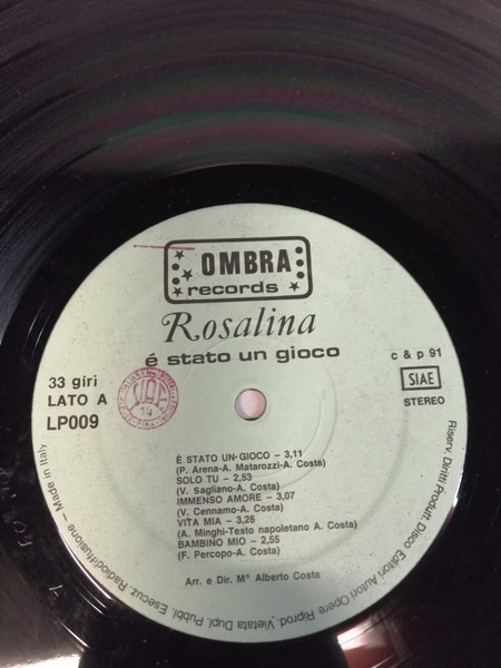 Rosalina - E' Stato Un Gioco | Ombra Records (LP009) - 3 Rosalina - E' Stato Un Gioco | Ombra Records (LP009) - 3
