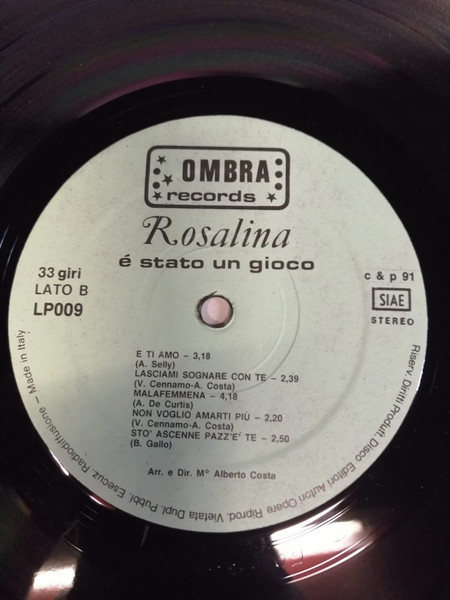 Rosalina - E' Stato Un Gioco | Ombra Records (LP009) - 4 Rosalina - E' Stato Un Gioco | Ombra Records (LP009) - 4