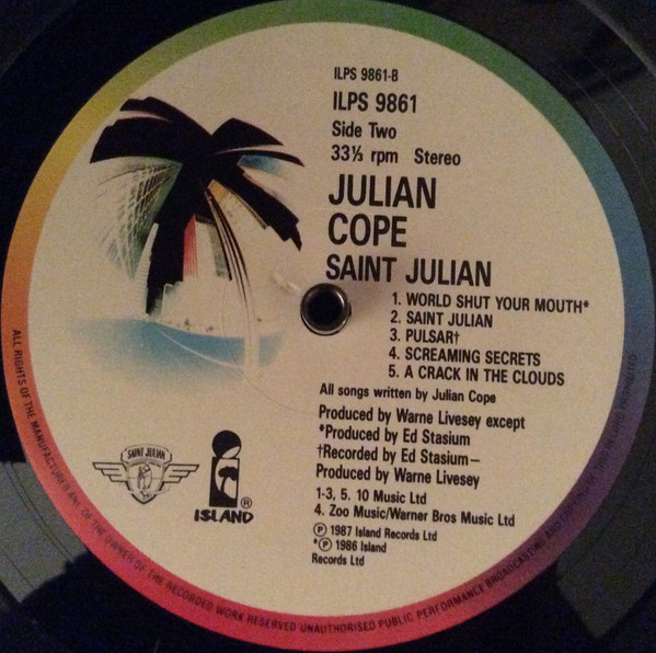 Julian Cope - Saint Julian | Island Records (ILPS 9861) - 4 Julian Cope - Saint Julian | Island Records (ILPS 9861) - 4