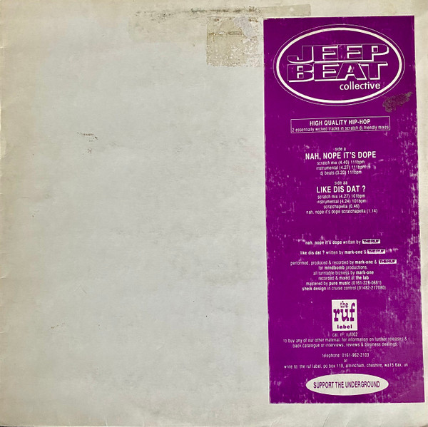 Jeep Beat Collective - Nah, Nope It's Dope / Like Dis Dat? | The Ruf Label (RUF 002) - main