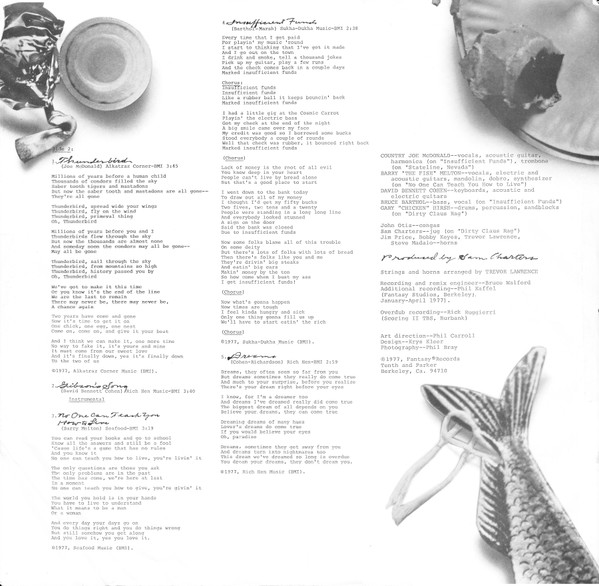 Country Joe And The Fish - Reunion | Fantasy (F-9530) - 4 Country Joe And The Fish - Reunion | Fantasy (F-9530) - 4