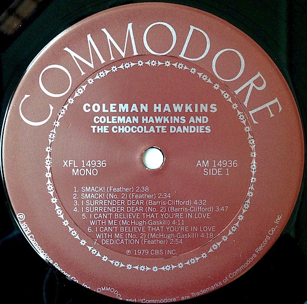 Coleman Hawkins - Coleman Hawkins And The Chocolate Dandies | Commodore (XFL 14936) - 3 Coleman Hawkins - Coleman Hawkins And The Chocolate Dandies | Commodore (XFL 14936) - 3