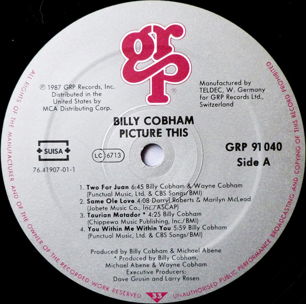 Billy Cobham - Picture This | GRP (GRP 91040) - 3 Billy Cobham - Picture This | GRP (GRP 91040) - 3