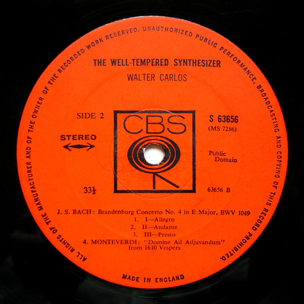 Walter Carlos - The Well-Tempered Synthesizer | CBS (63656) - 4