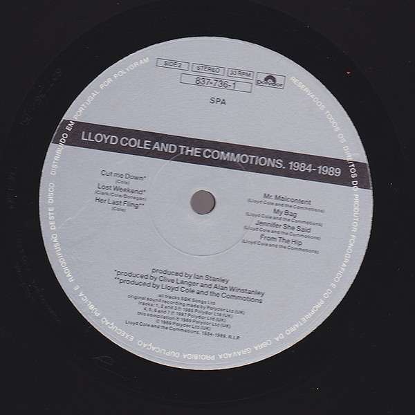 Lloyd Cole & The Commotions - 1984-1989 | Polydor (837 736-1) - 3