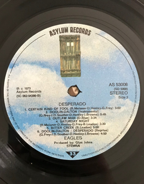 Eagles - Desperado | Asylum Records (AS 53008) - 4 Eagles - Desperado | Asylum Records (AS 53008) - 4