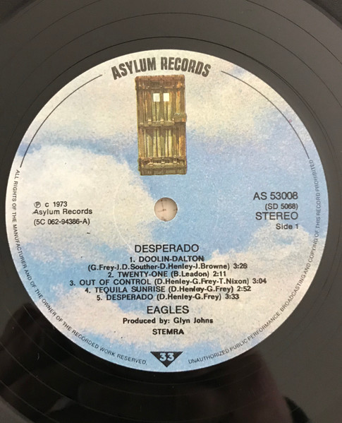 Eagles - Desperado | Asylum Records (AS 53008) - 3 Eagles - Desperado | Asylum Records (AS 53008) - 3