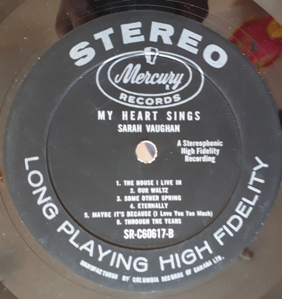 Sarah Vaughan - My Heart Sings | Mercury (SR 60617) - 3 Sarah Vaughan - My Heart Sings | Mercury (SR 60617) - 3