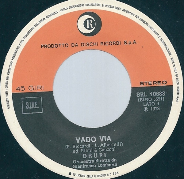Drupi - Vado Via | Ricordi (SRL 10688) - 3