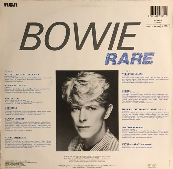David Bowie - Rare | RCA (PL 89001) - 2