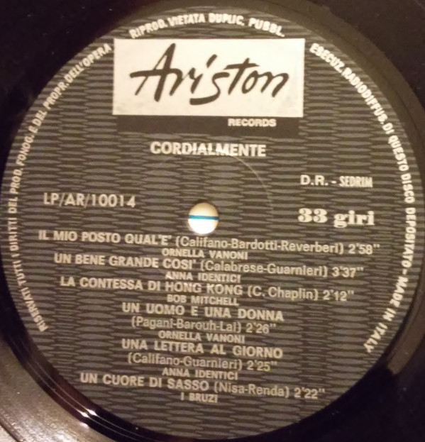 Various - Cordialmente | Ariston Records (AR/10014)