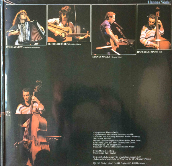 Hannes Wader Mit Lydie Auvray , Reinhard Bärenz , Hans Hartmann - Daß Nichts Bleibt Wie Es War - Live | pläne (88291) - 4