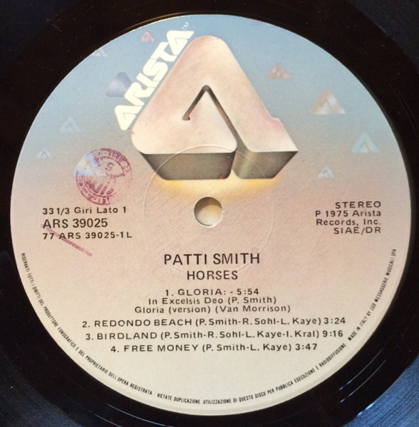 Patti Smith - Horses | Arista (ARS 39025) - 3 Patti Smith - Horses | Arista (ARS 39025) - 3