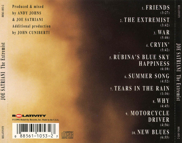 Joe Satriani - The Extremist | Relativity (88561-1053-2) - 2