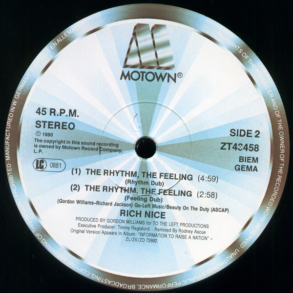Rich Nice - The Rhythm, The Feeling | Motown (ZT 43458) - 4