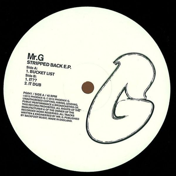 Mr. G - Stripped Back E.P. | Phoenix G. (PG041) - main