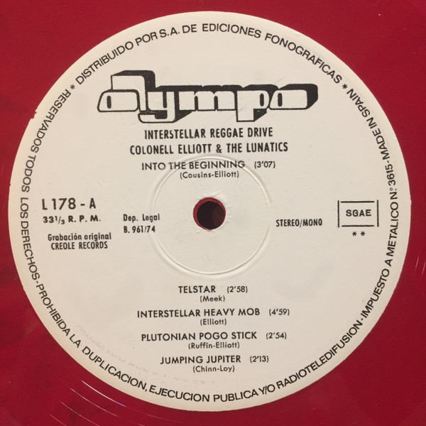 Colonel Elliott & The Lunatics - Interstellar Reggae Drive | Olympo (L-178) - 3