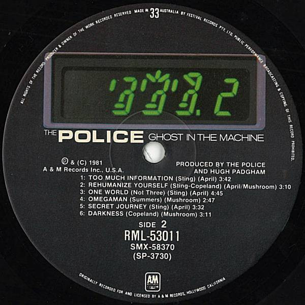 The Police - Ghost In The Machine | A&M Records (RML-53011) - 4