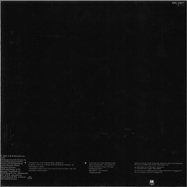 The Police - Ghost In The Machine | A&M Records (RML-53011) - 2