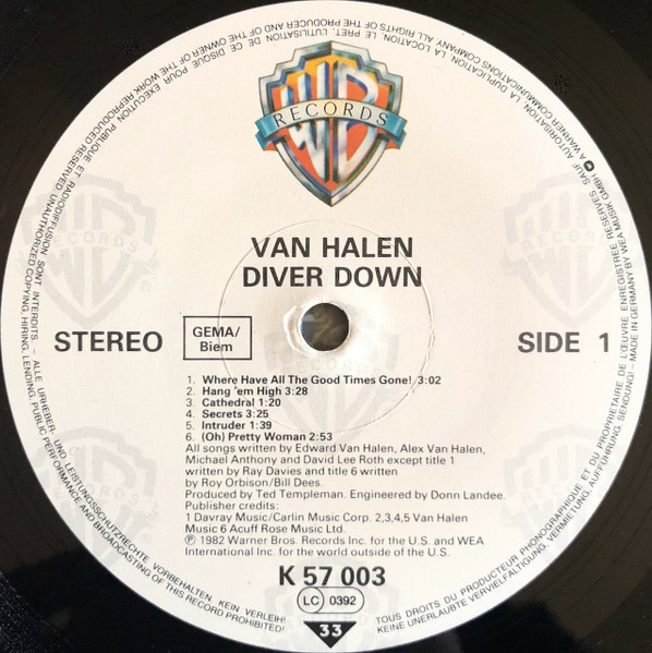 Van Halen - Diver Down | Warner Bros. Records (WB K 57 003) - 3 Van Halen - Diver Down | Warner Bros. Records (WB K 57 003) - 3
