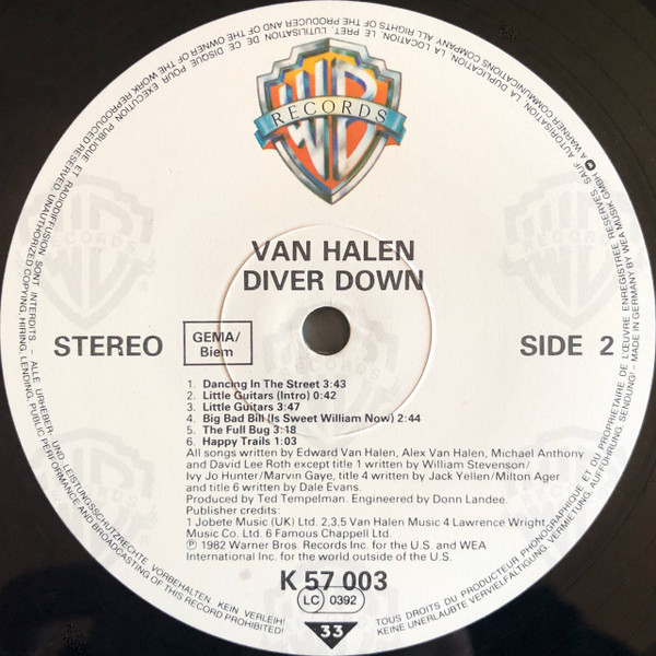 Van Halen - Diver Down | Warner Bros. Records (WB K 57 003) - 4 Van Halen - Diver Down | Warner Bros. Records (WB K 57 003) - 4