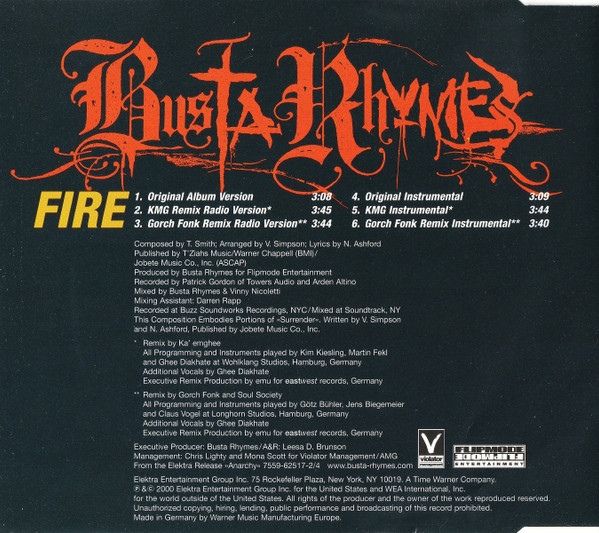 Busta Rhymes - Fire | Elektra (7559 67106 2) - 4