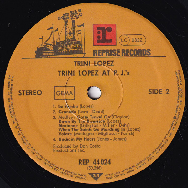 Trini Lopez - Trini Lopez At PJ's | Reprise Records (REP 44 024) - 3