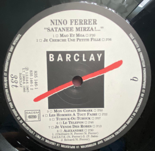 Nino Ferrer - Satanée Mirza !... | Barclay (835 146-1) - 4
