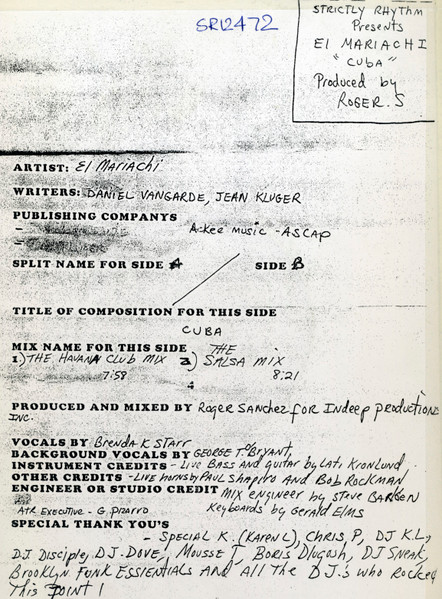 El Mariachi - Cuba | Strictly Rhythm (SR 12472) - 3 El Mariachi - Cuba | Strictly Rhythm (SR 12472) - 3
