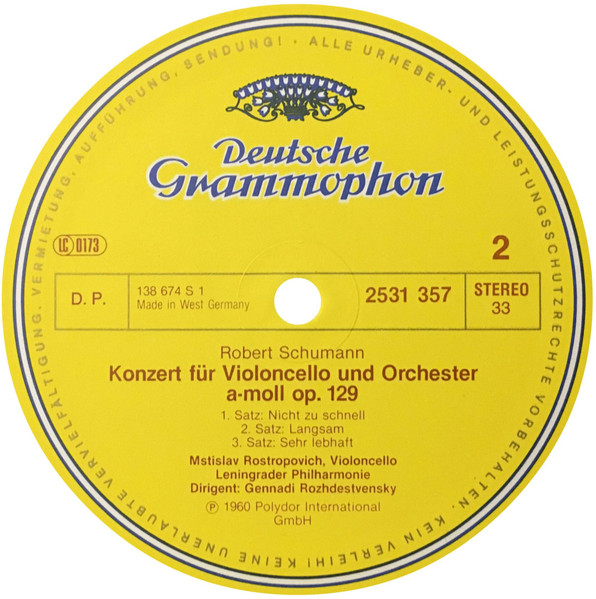 Robert Schumann - Martha Argerich , Mstislav Rostropovich - Klavierkonzert - Cellokonzert | Deutsche Grammophon (2531 357) - 4