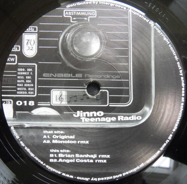Jinno - Teenage Radio | Enable Recordings (ENABLE18)