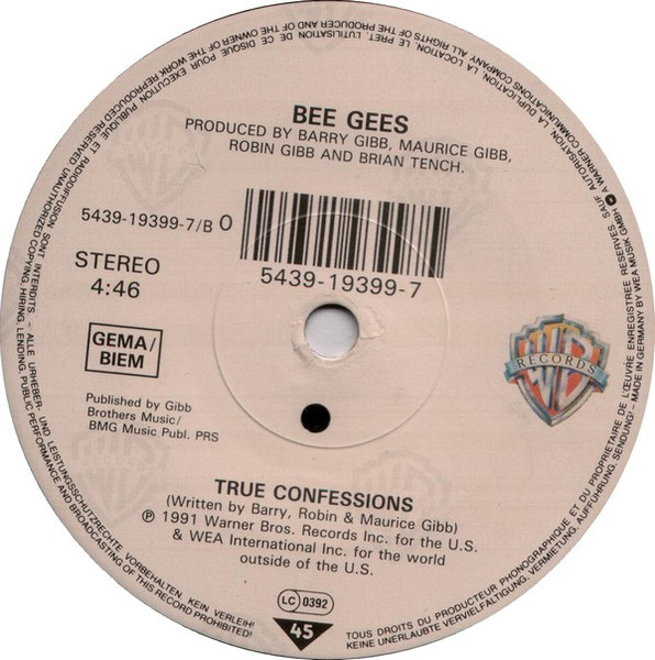 Bee Gees - Secret Love | Warner Bros. Records (5439-19399-7) - 4