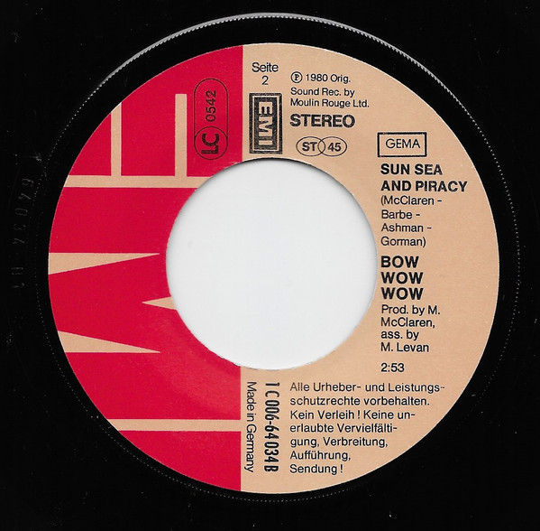 Bow Wow Wow - C·30 C·60 C·90 Go | EMI (1C 006-64 034) - 4